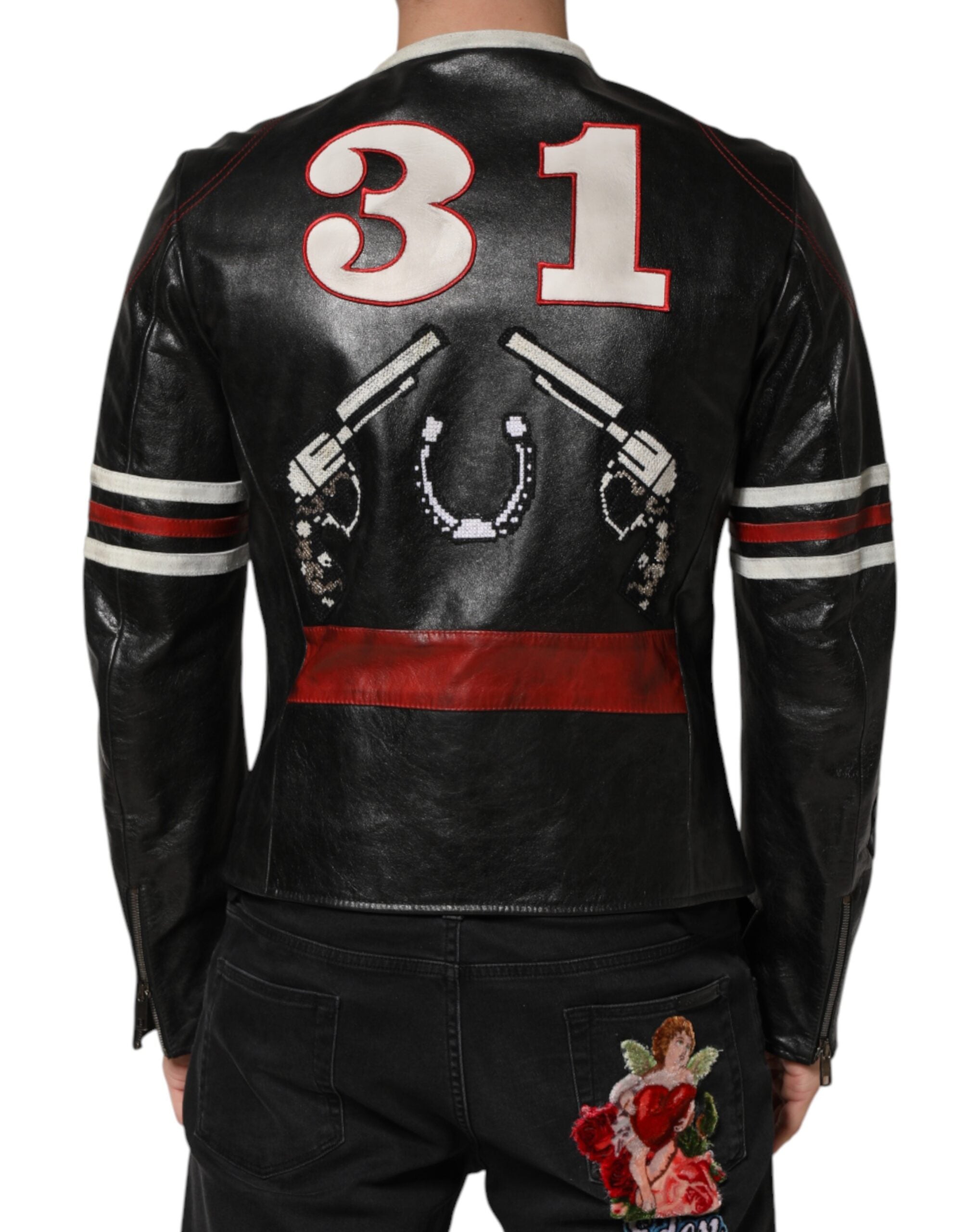 Dolce & Gabbana Multicolor Guns n' Roses Full Zip Men Biker Jacket - Luxe Marca