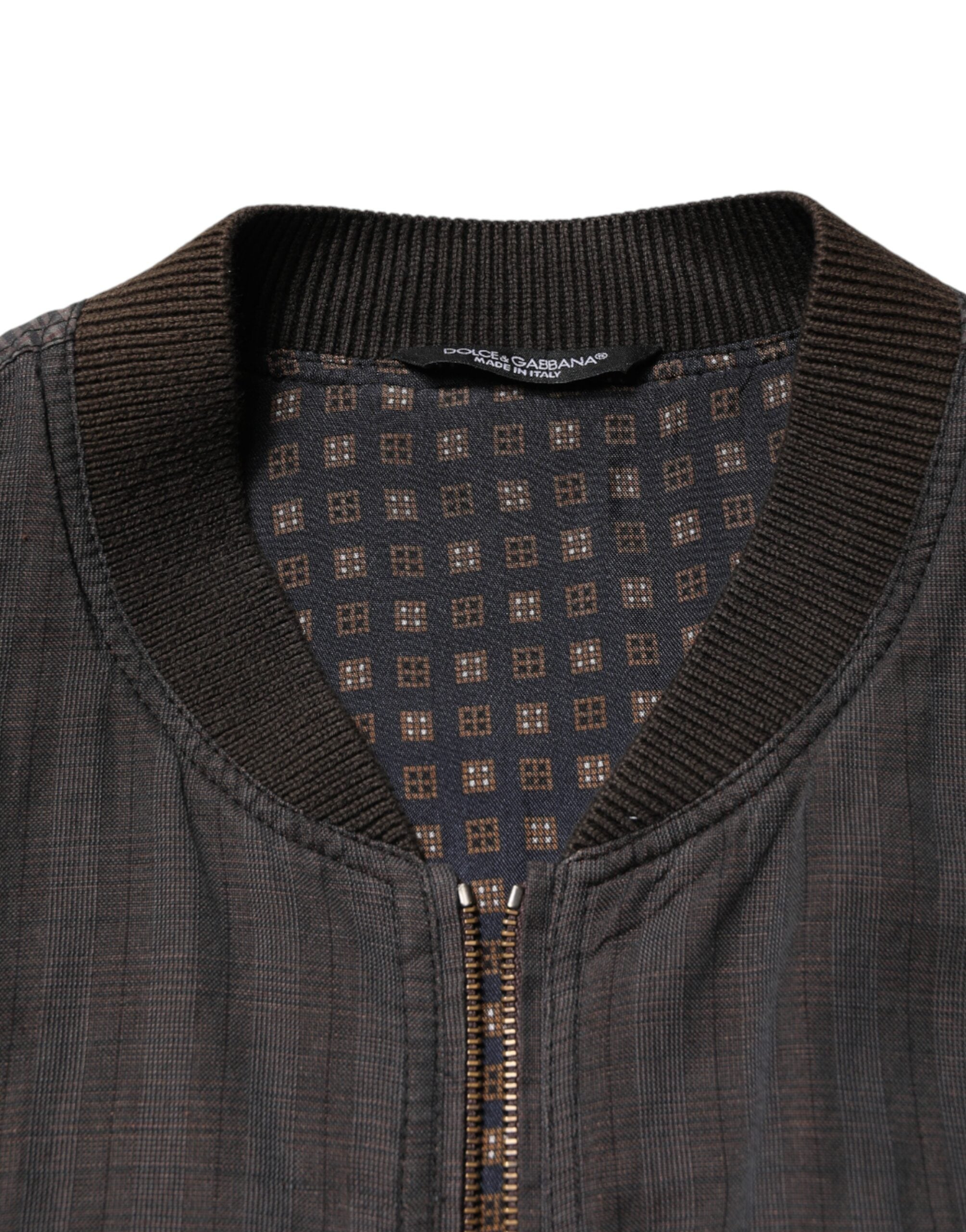 Dolce & Gabbana Black Stripes Cotton Full Zip Bomber Jacket - Luxe Marca
