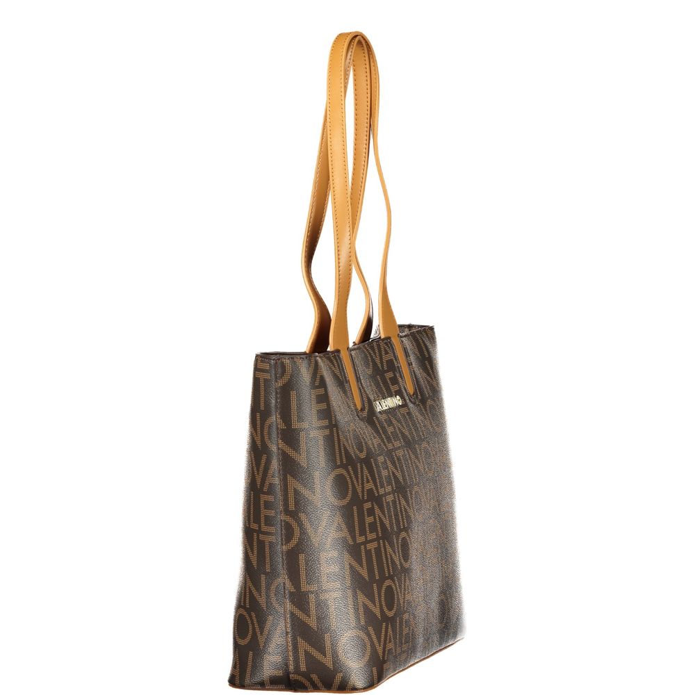 حقيبة يد نسائية من البولي يوريثان بلون بني داكن من تصميم ماريو فالنتينو