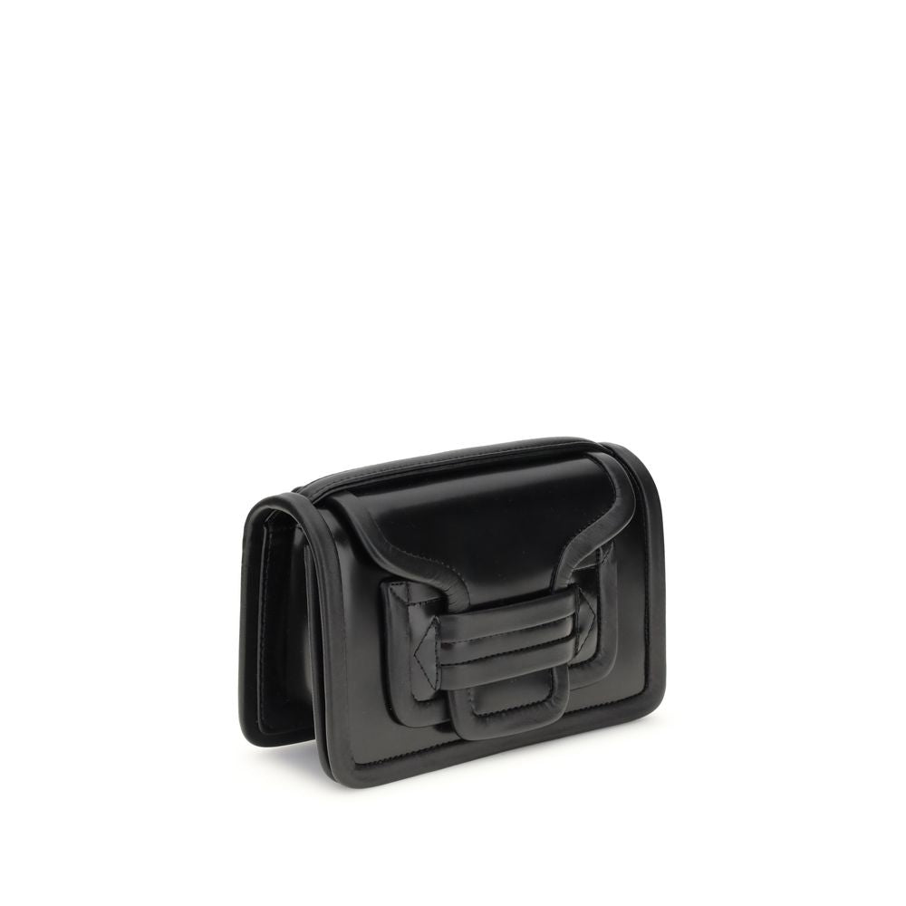 حقيبة كتف بيير هاردي بوس توروس من جلد العجل الأسود