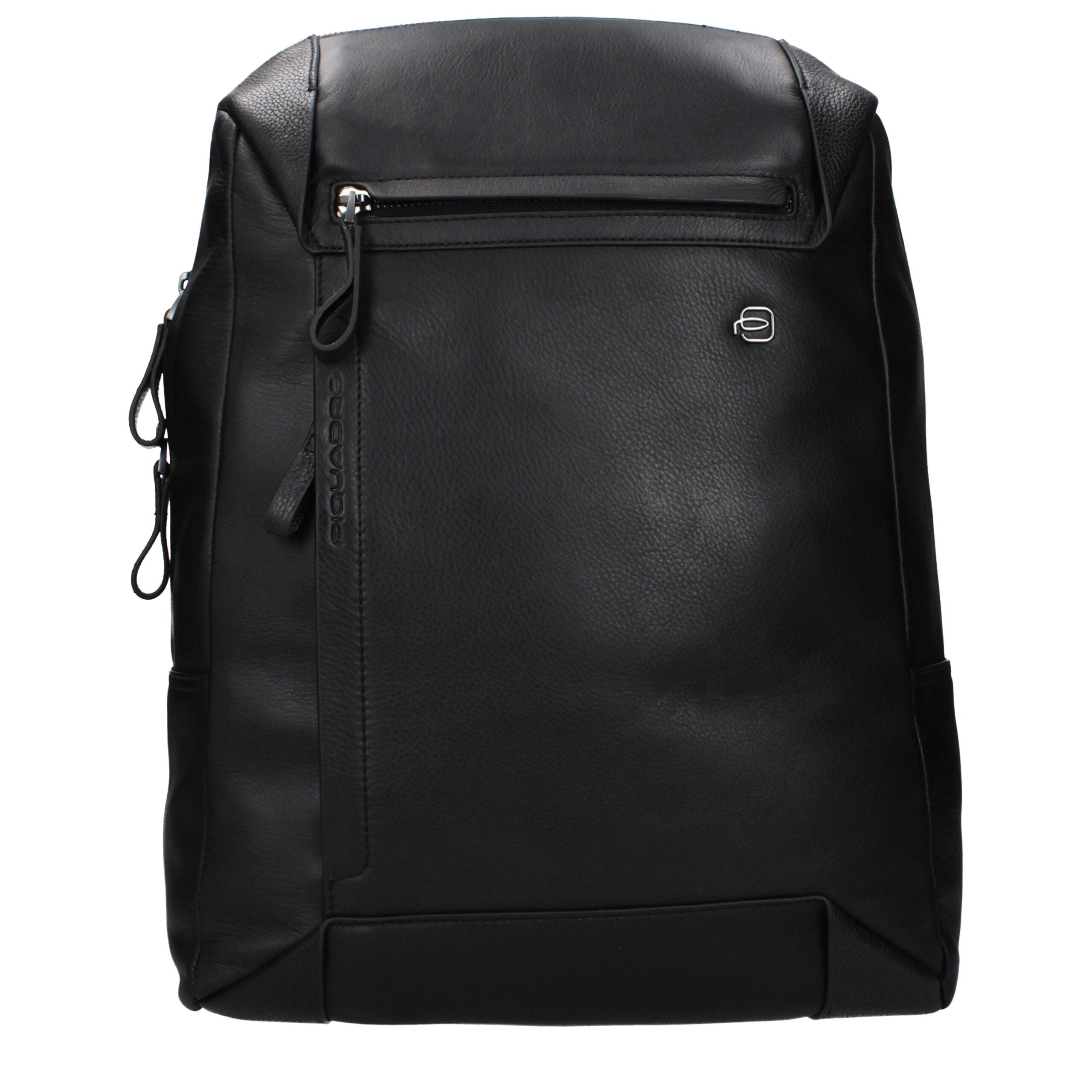 Piquadro Black Leather Backpack