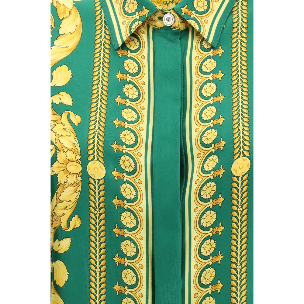Versace Bicolor Silk Pattern Shirt - Luxe Marca