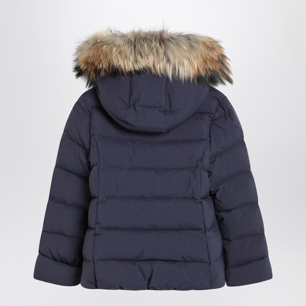 Il Gufo Il Gufo Blue nylon hooded down jacket