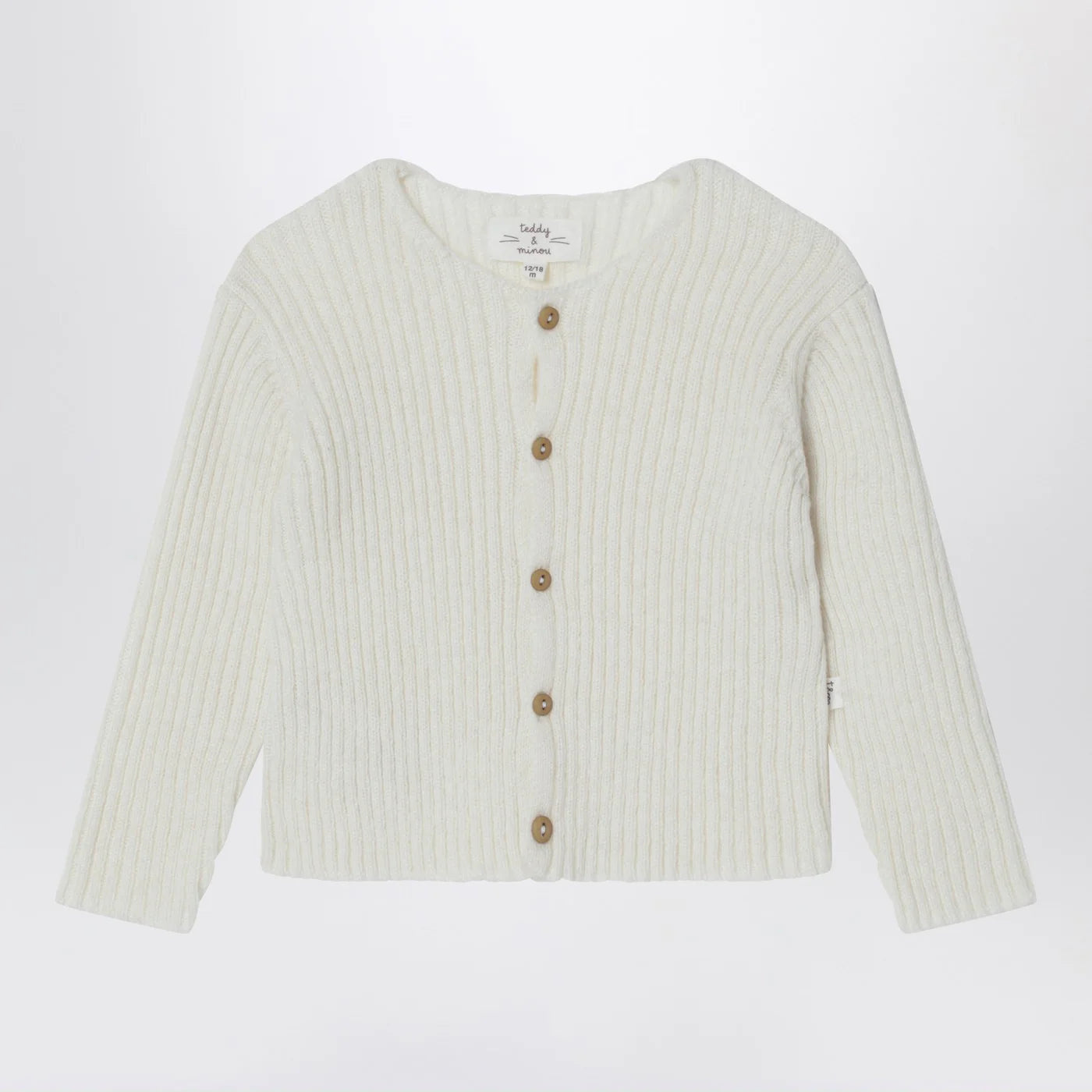 Teddy & Minou Milk-white wool-blend cardigan