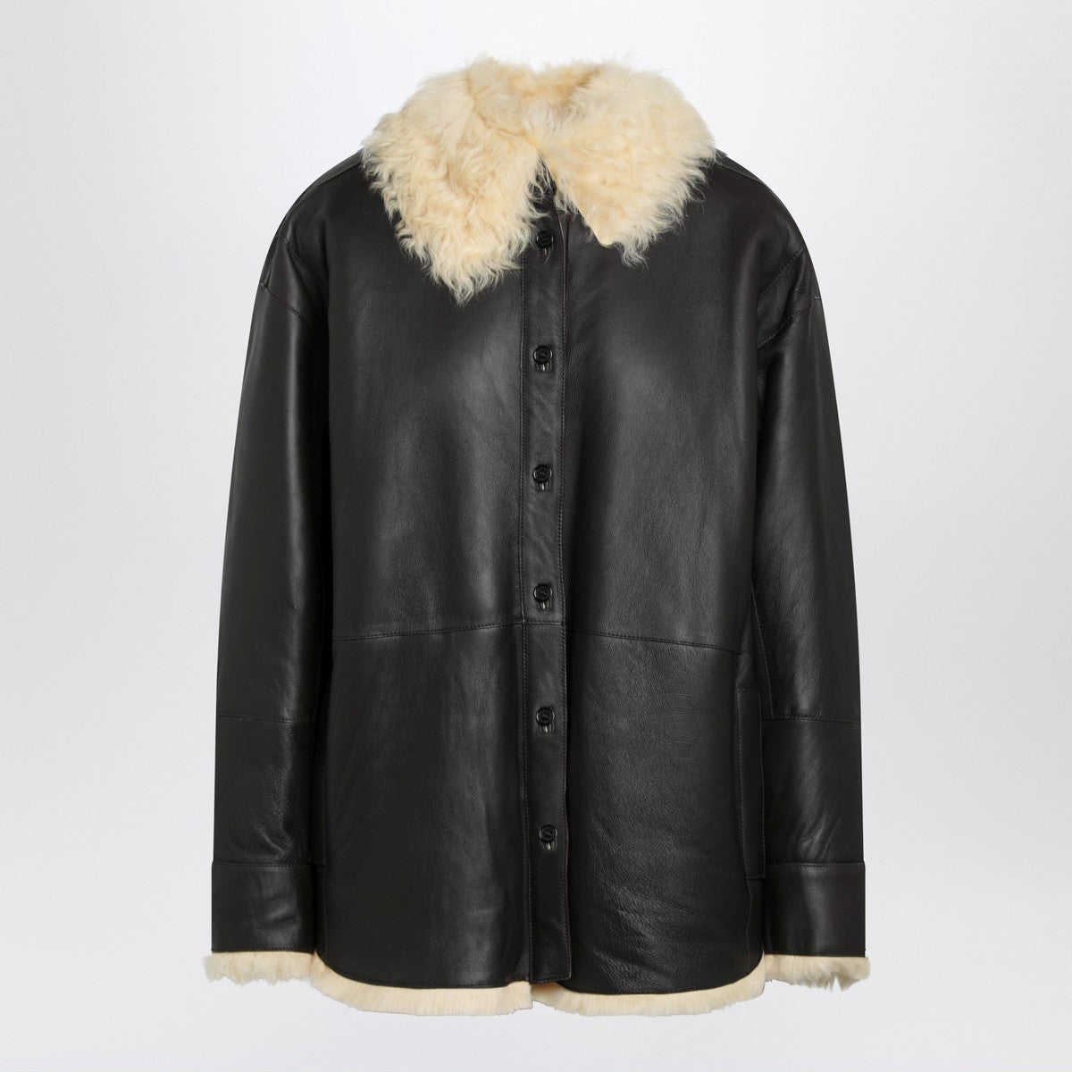 Acne Studios Acne Studios Shearling shirt jacket coffe brown