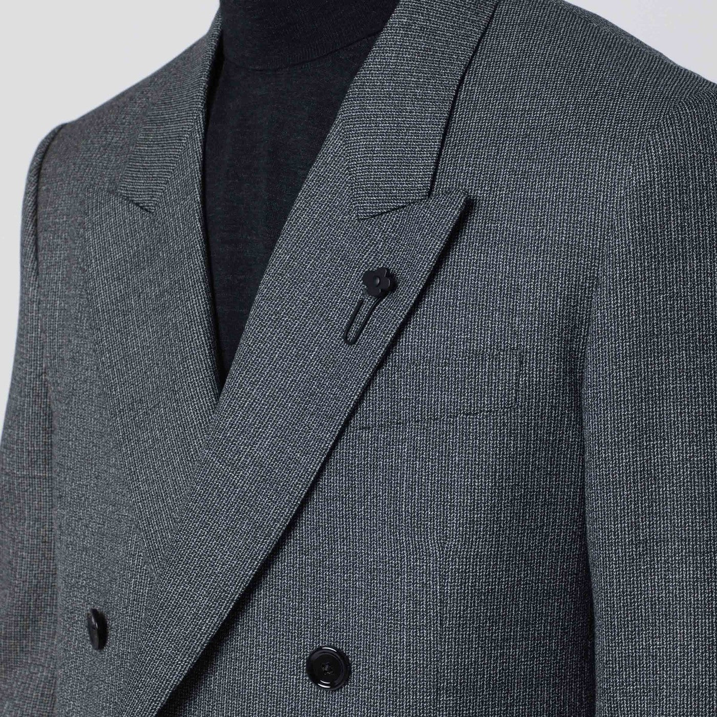 Lardini Grey wool double-breasted jacket