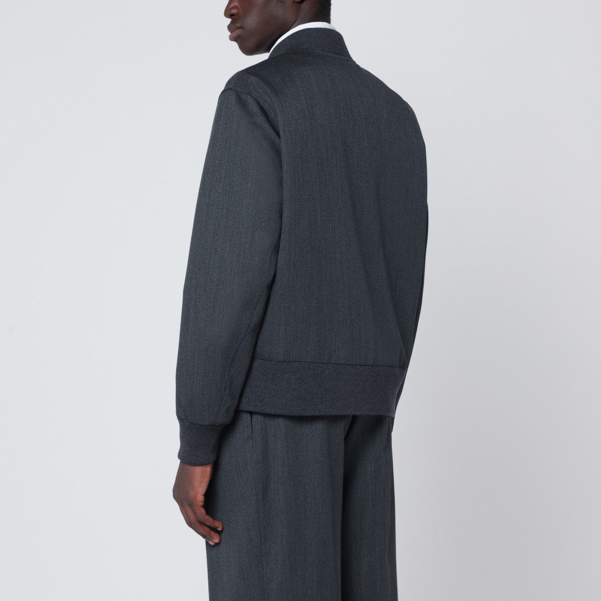 Lardini Lardini Grey wool zip bomber