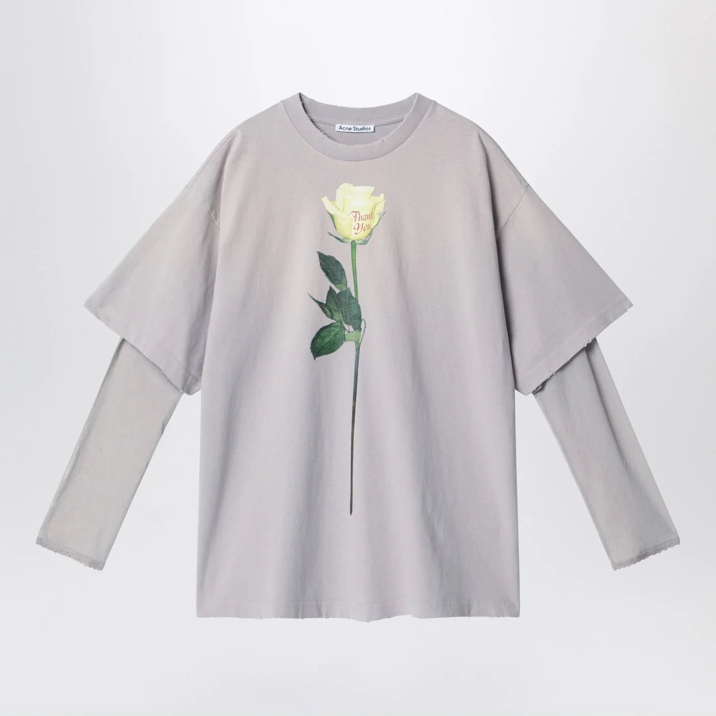 Acne Studios Light grey layered structure T-shirt
