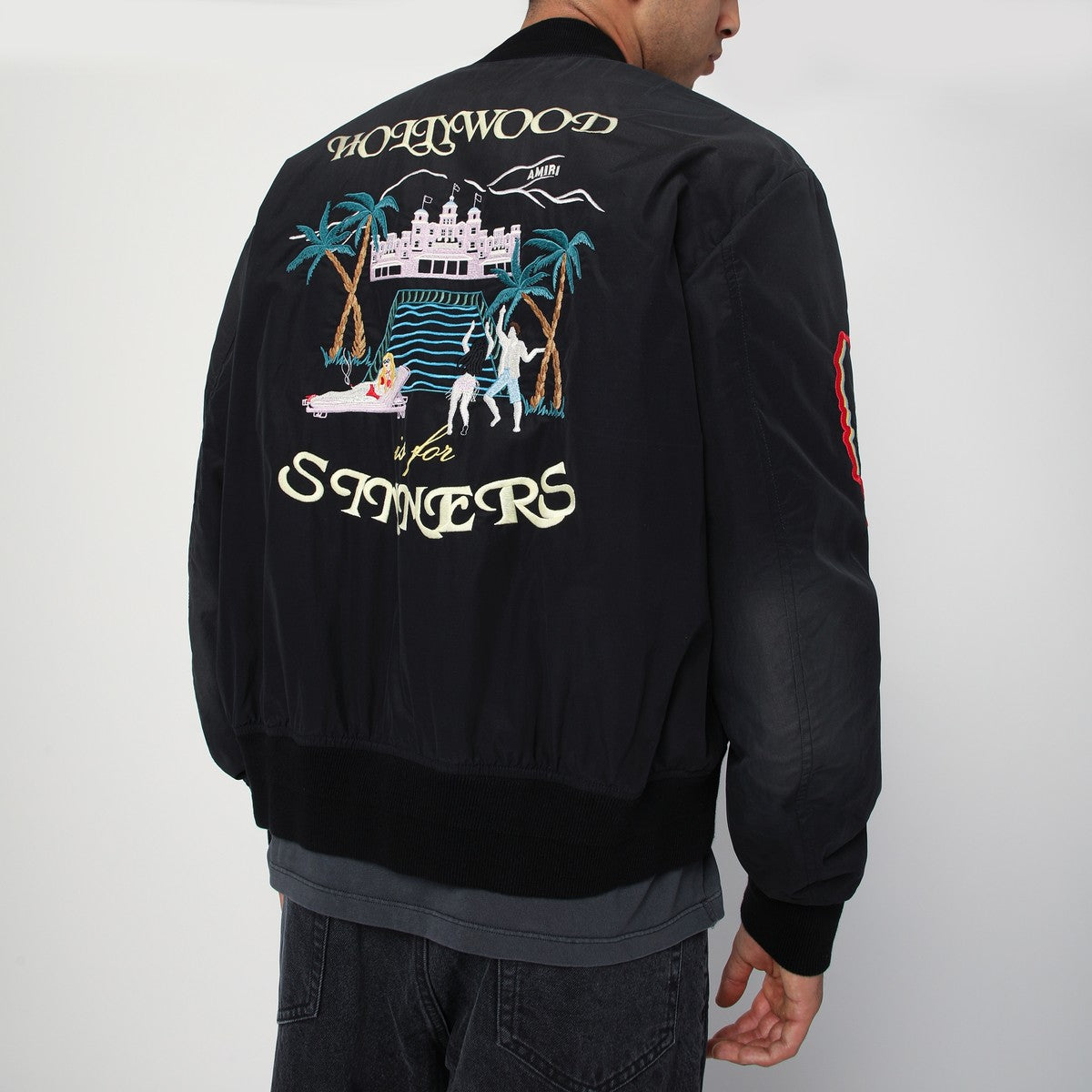 Amiri AMIRI Black cotton and nylon bomber jacket