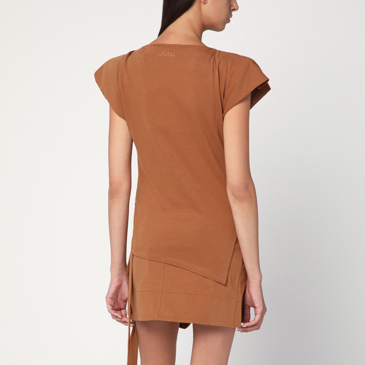 Isabel Marant ISABEL MARANT Asymmetrical Sebani T-shirt in caramel colour