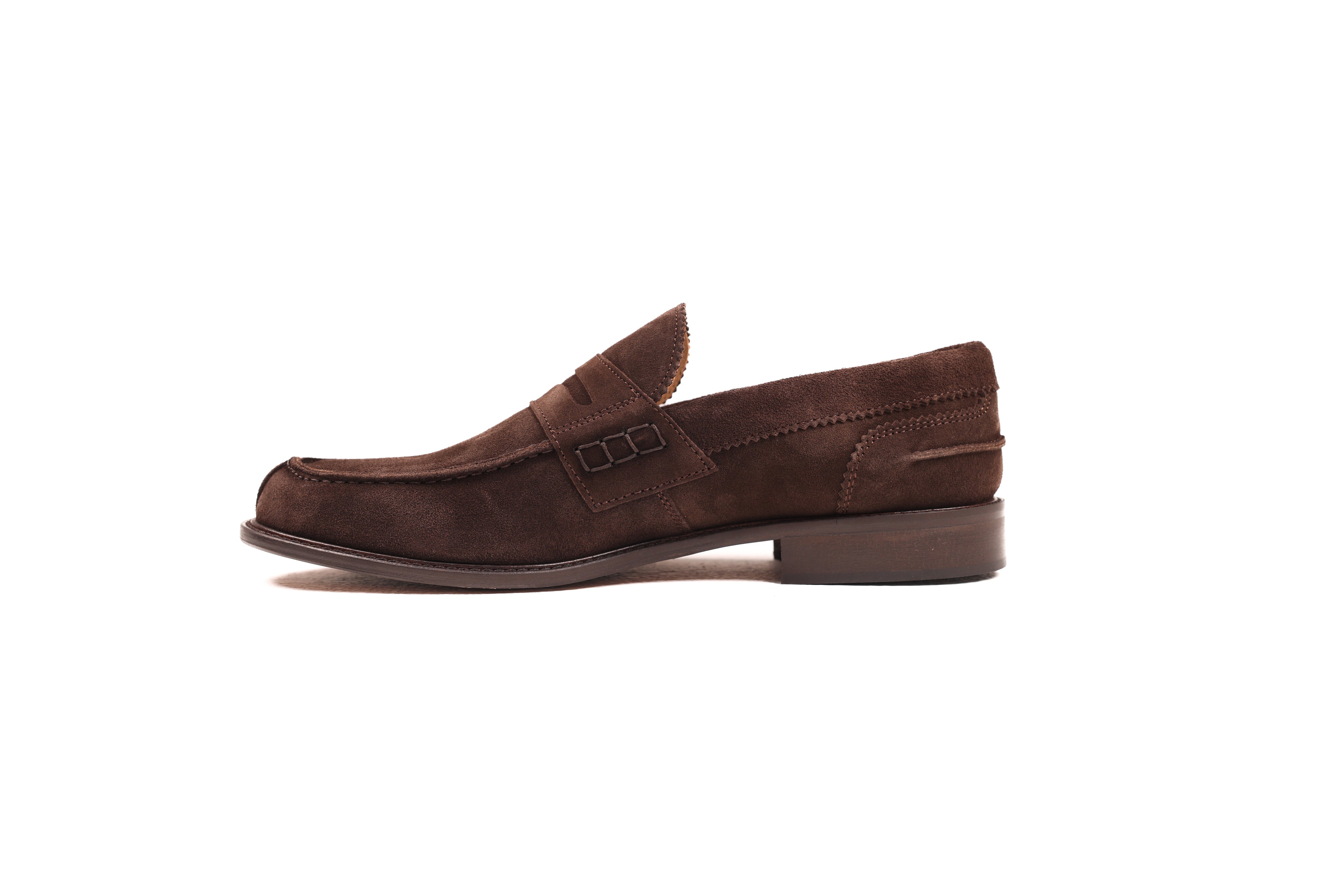 Bardigiani dark brown suede loafers side view