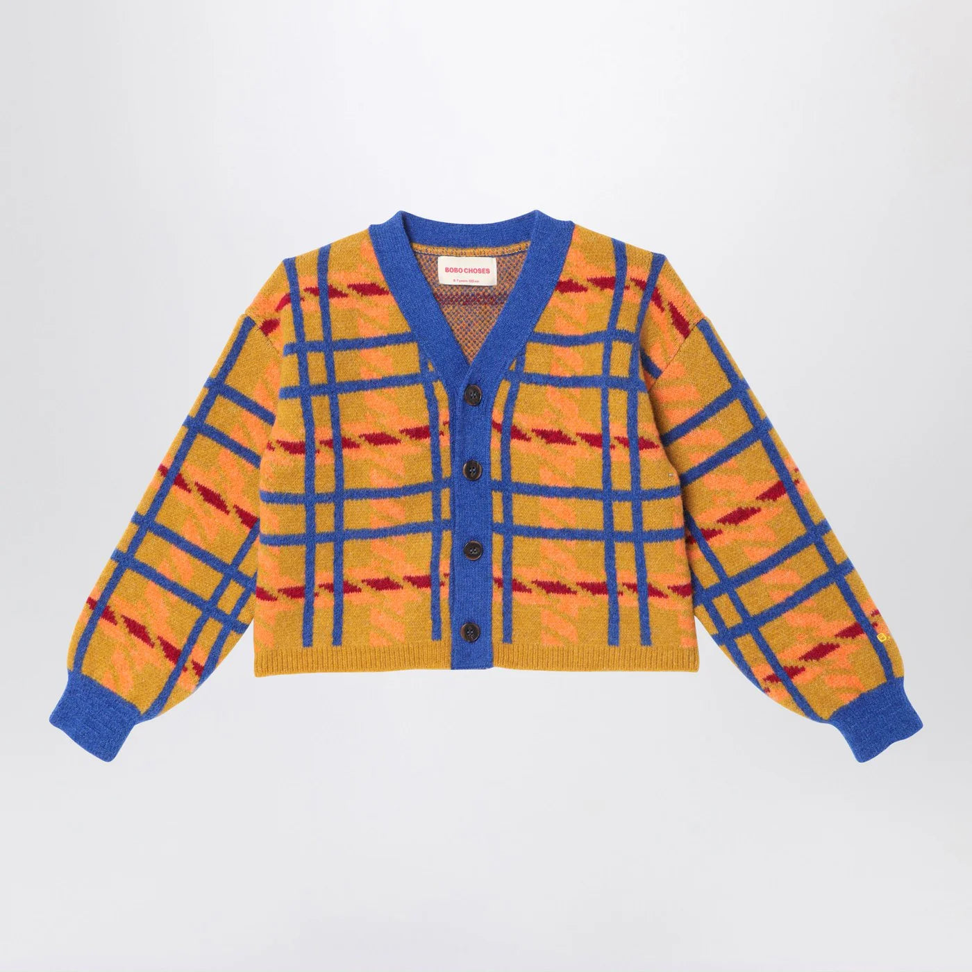 Bobo Choses Cardigan with Madras check pattern