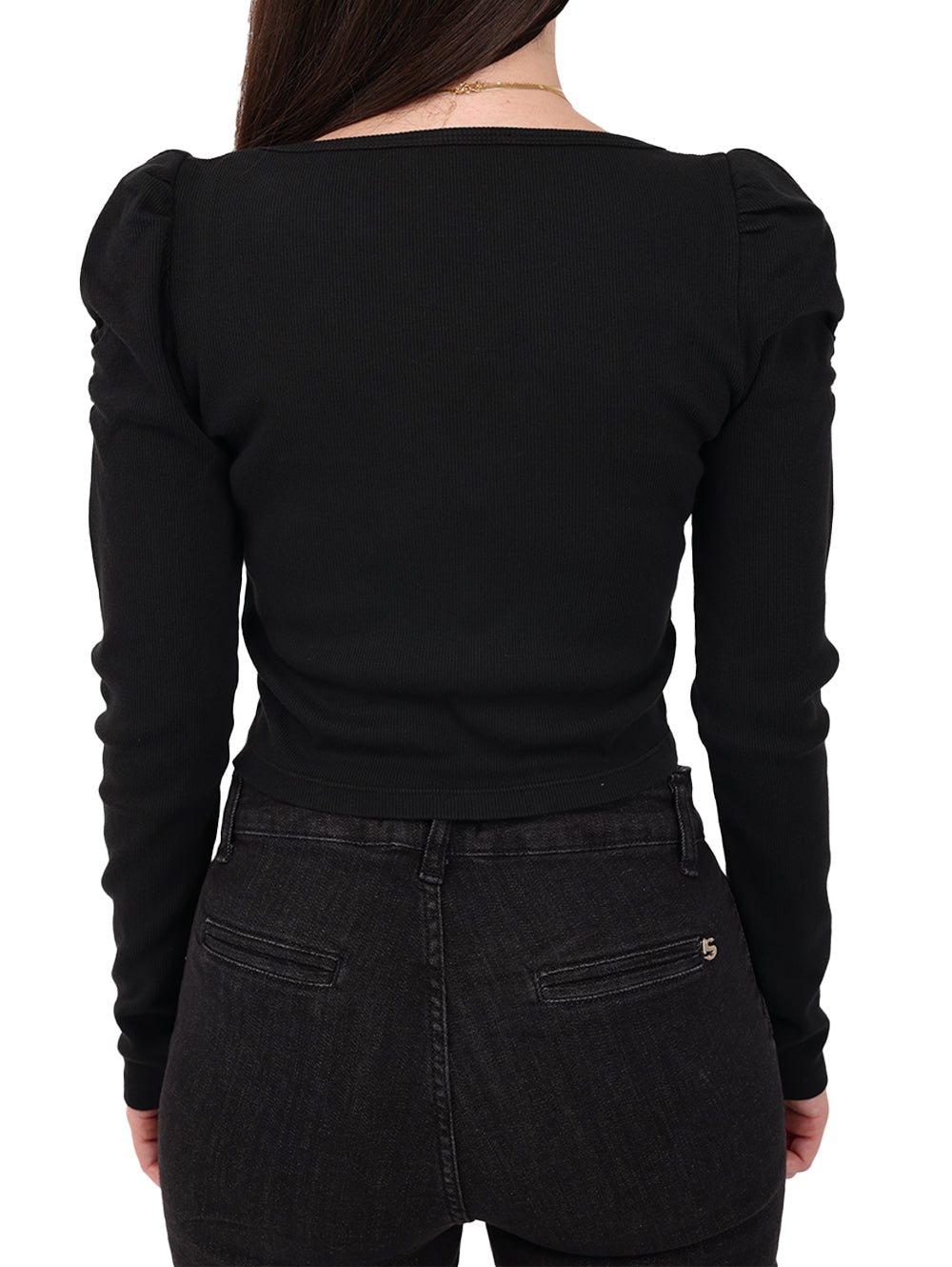 Sallure puff sleeve top back view