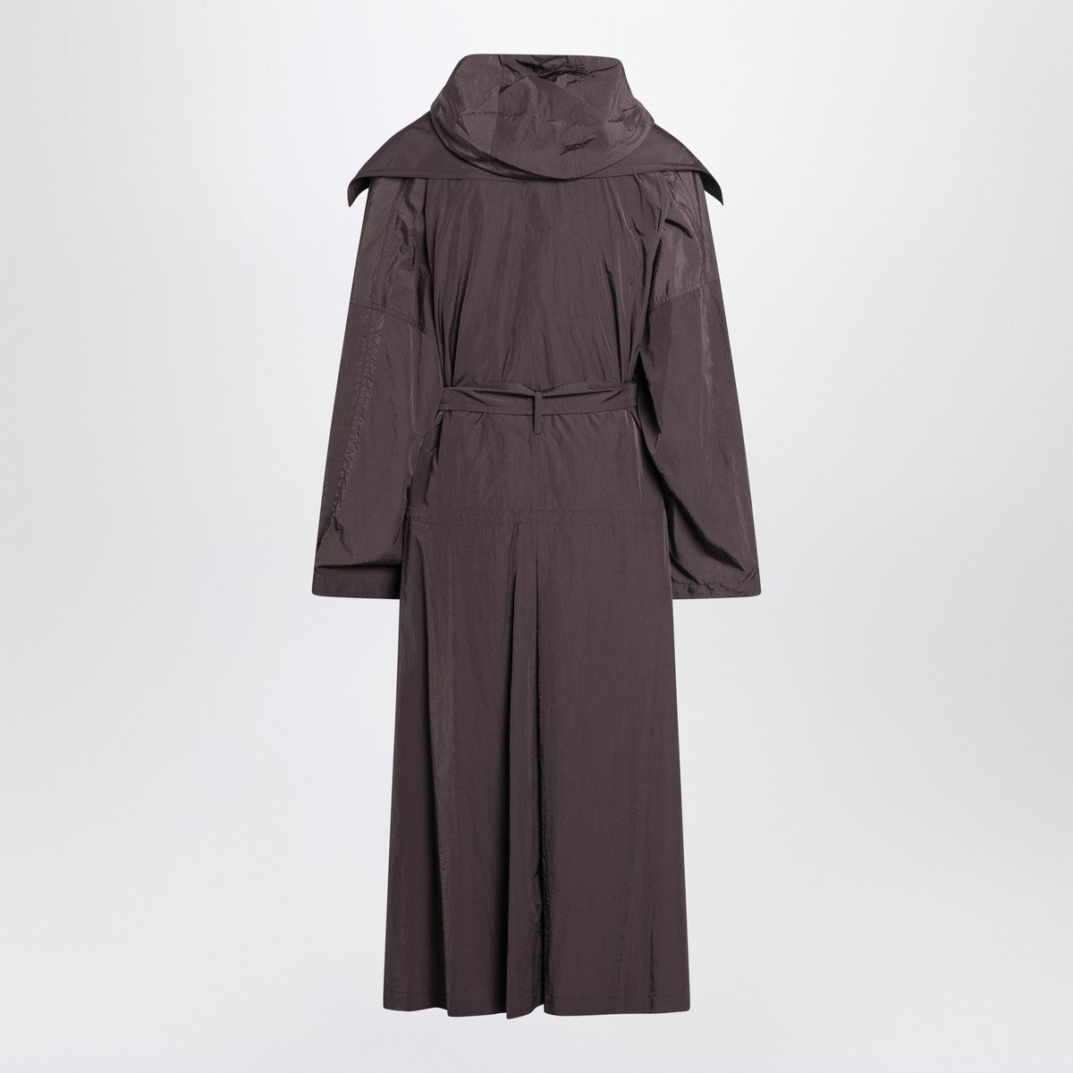 Sportmax Sportmax Coffee-colored oversized taffeta trench coat