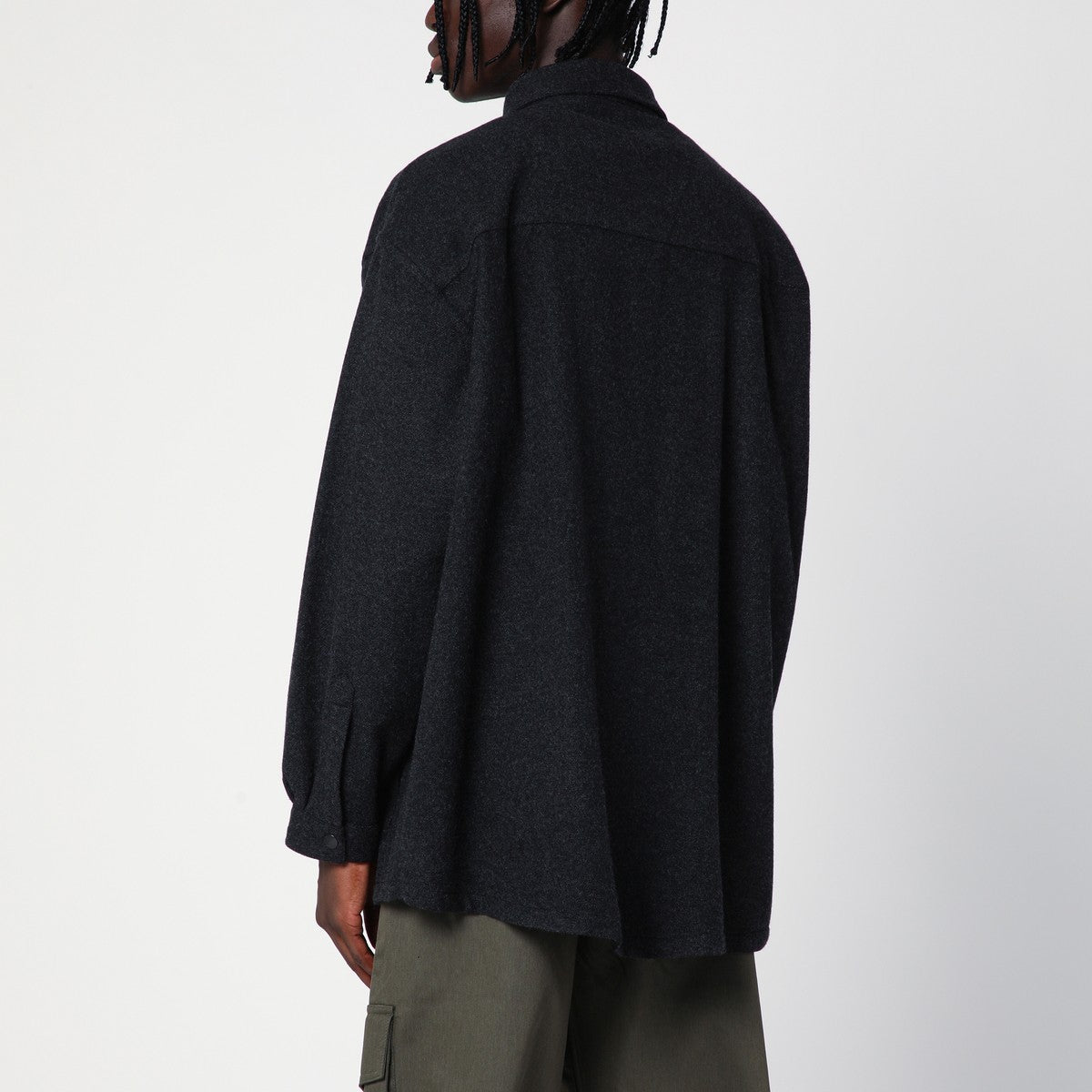 Destin Destin Charcoal grey wool and cashmere overshirt