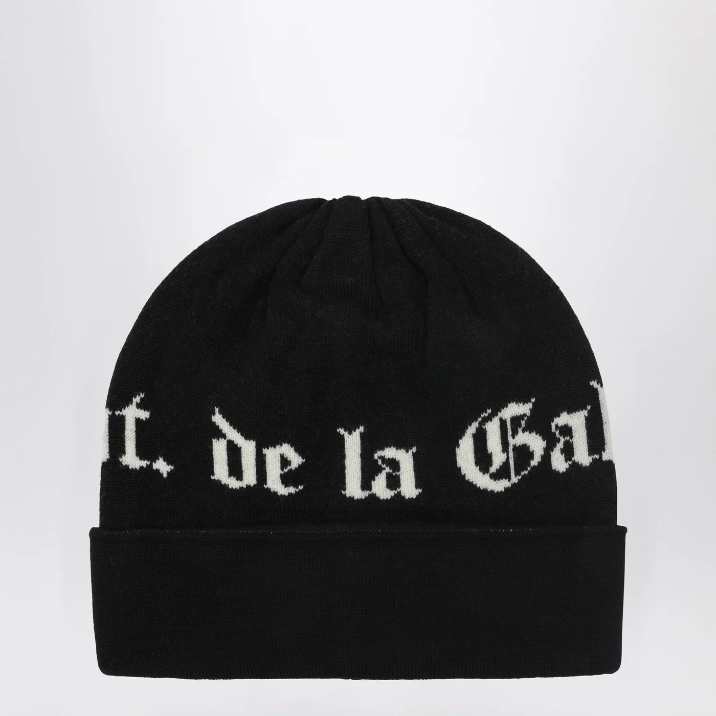 Gallery Dept. Black wool beanie with logo intarsia