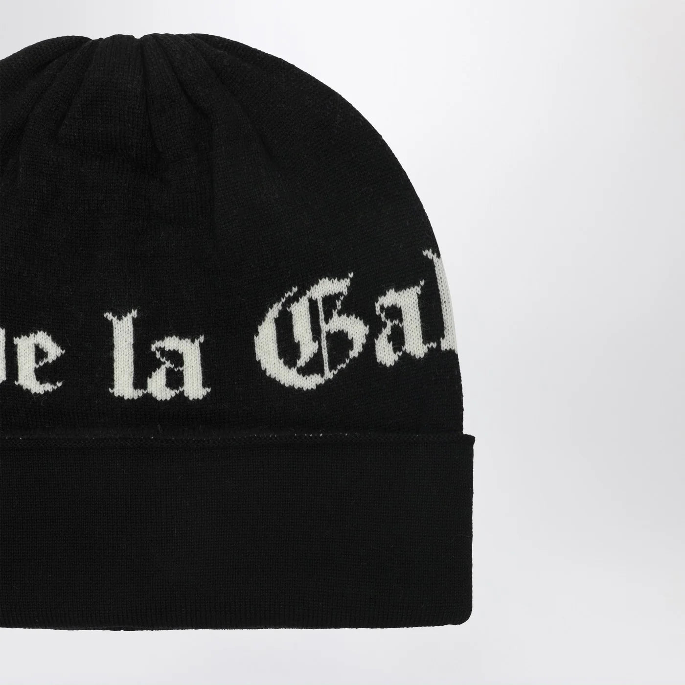 Gallery Dept. Black wool beanie with logo intarsia