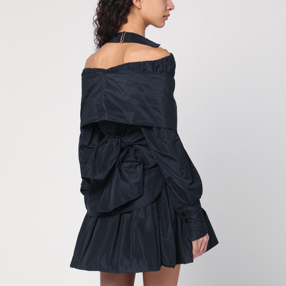 Patou Patou Black blue crossover blouse