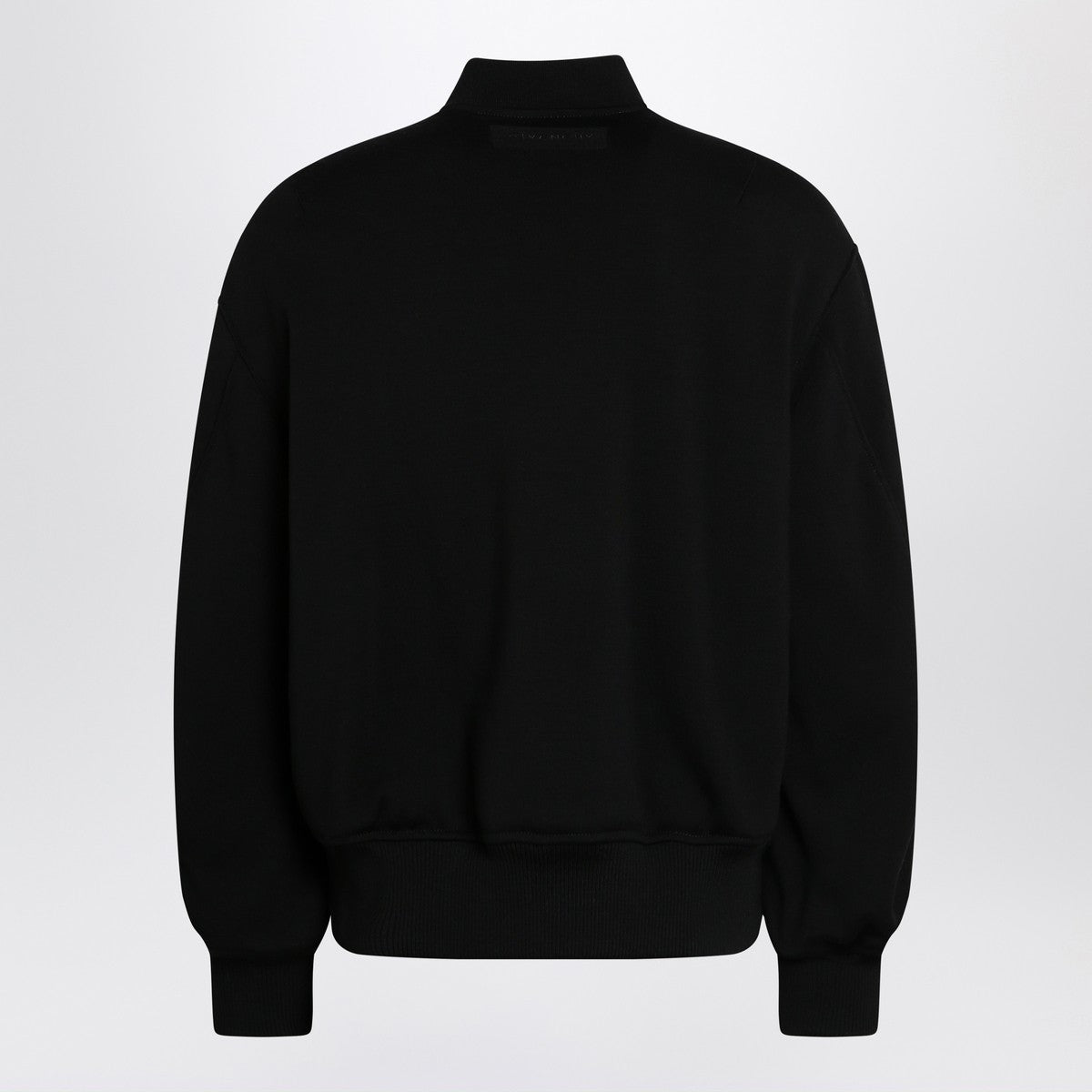 Givenchy Givenchy Black leather bomber jacket with wool sleeves