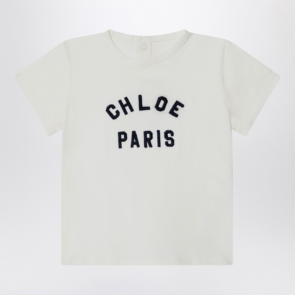 Chloé Chloé White cotton T-shirt with embroidered logo