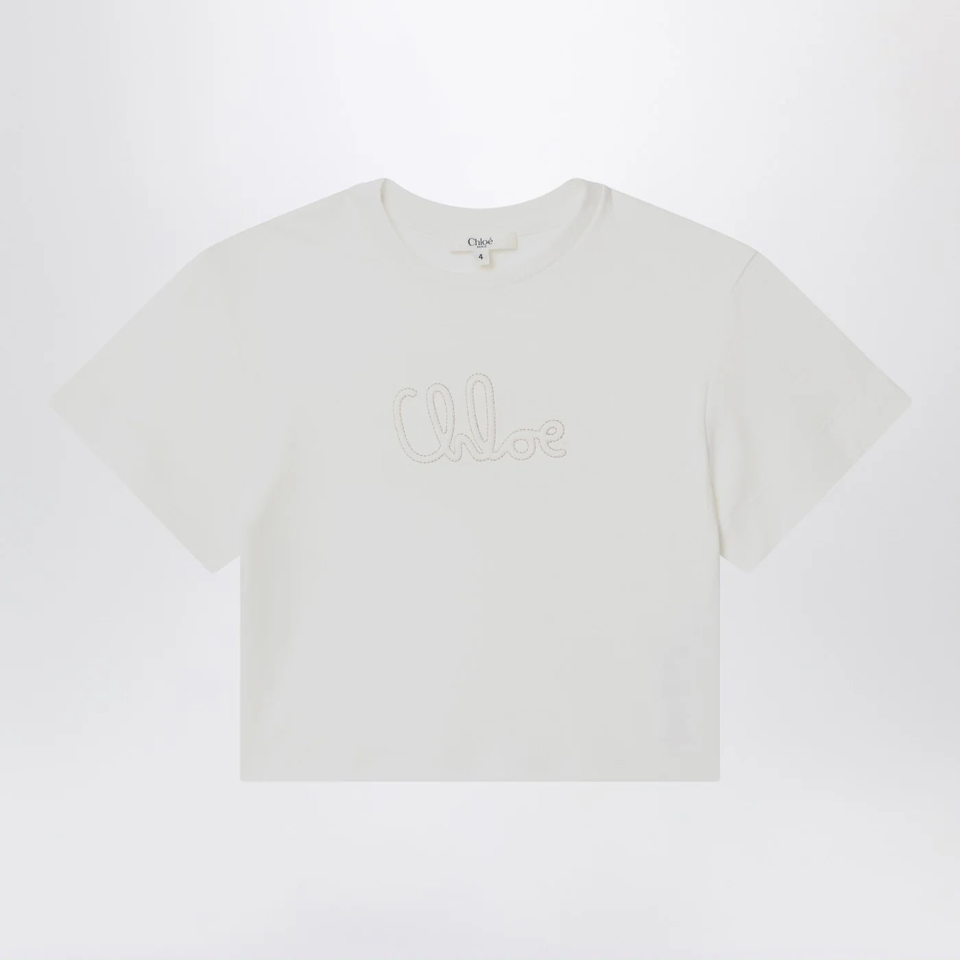 Chloé White T-shirt with embroidered logo