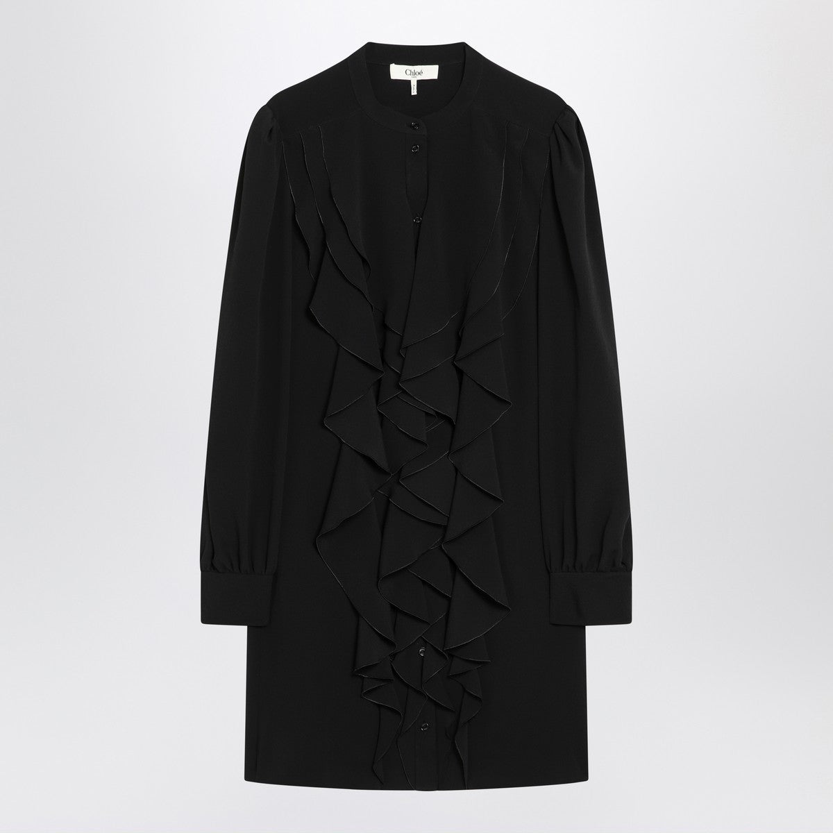 Chloé Chloé Black ruffled dress in silk blend