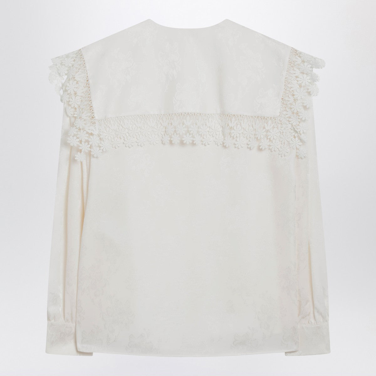 Chloé Jacquard and lace blouse with oversized collar