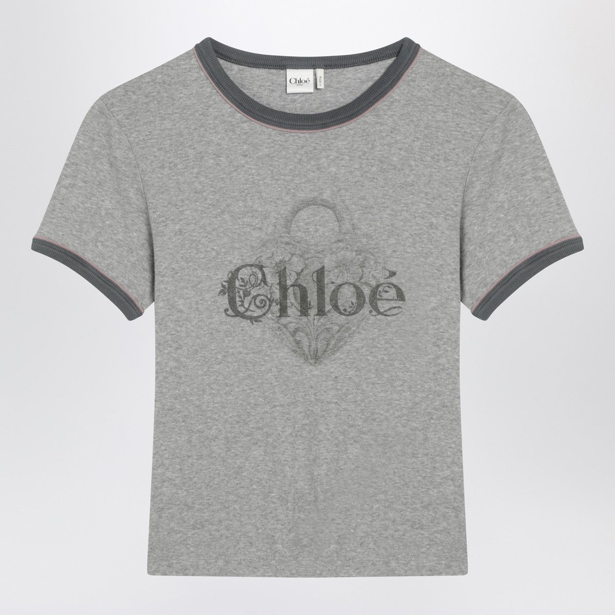 Chloé Chloé Chiné jersey baby-fit T-shirt with logo print