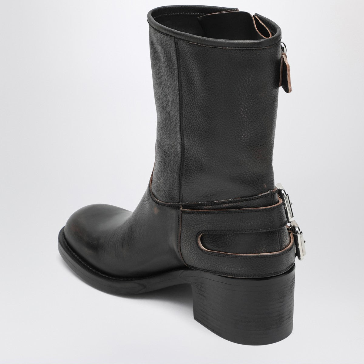 Chloé Chloé Black Dakota biker-style boot with vintage effect
