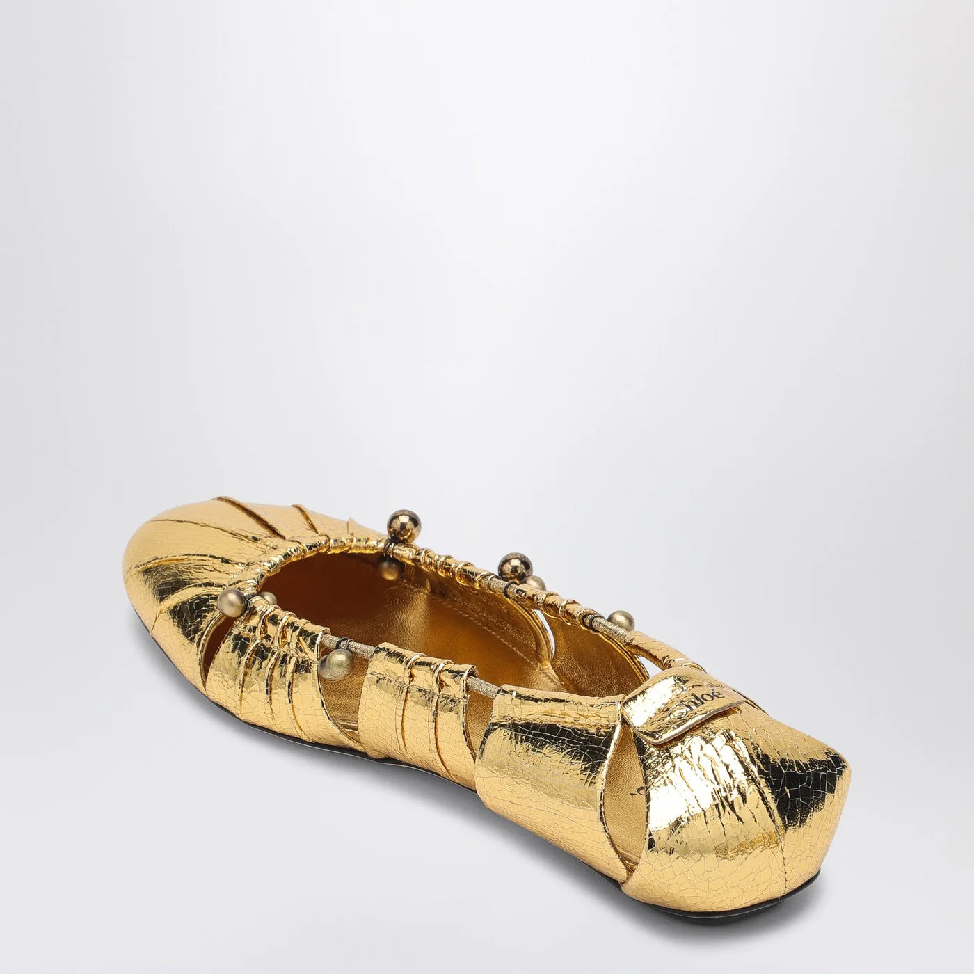 Chloé Metallic gold ballerina