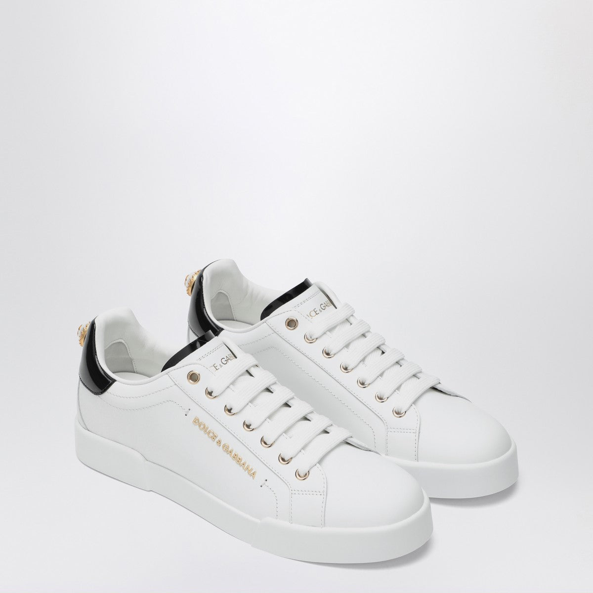 Dolce & Gabbana Dolce & Gabbana Dolce&Gabbana White/gold leather Portofino sneakers