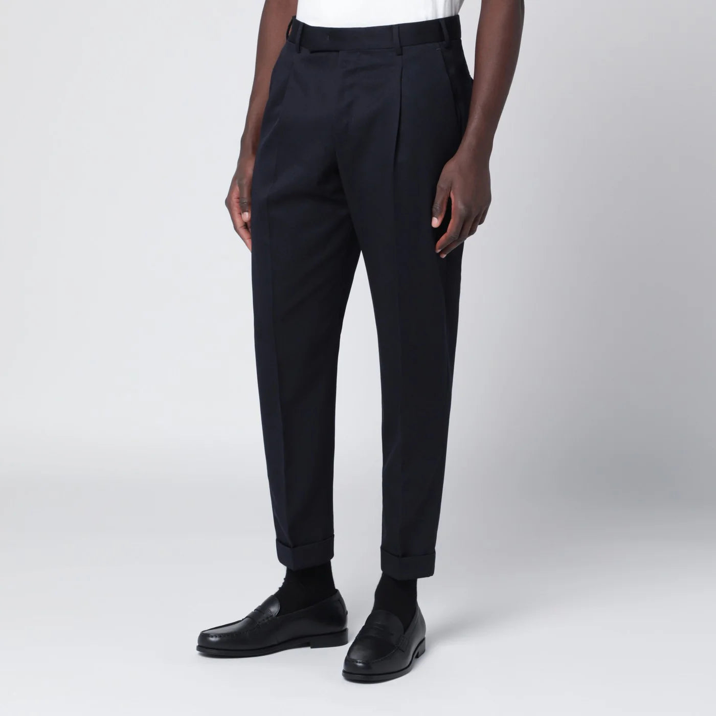 PT Torino Navy blue wool trousers