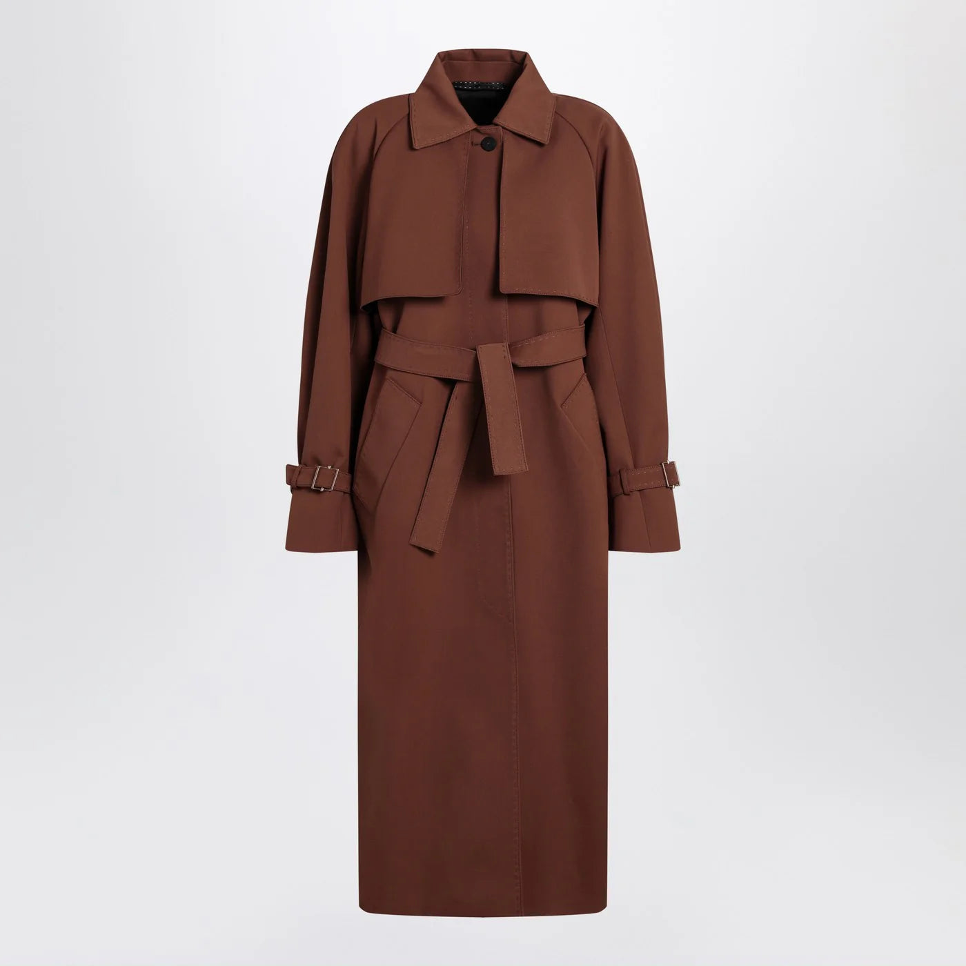 Max Mara Atelier Brown rainproof gabardine trench coat
