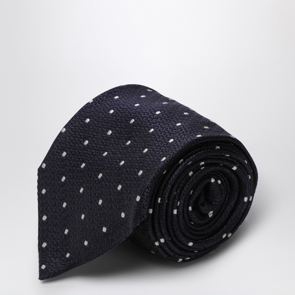 Destin Destin Blue/white polka dot silk tie