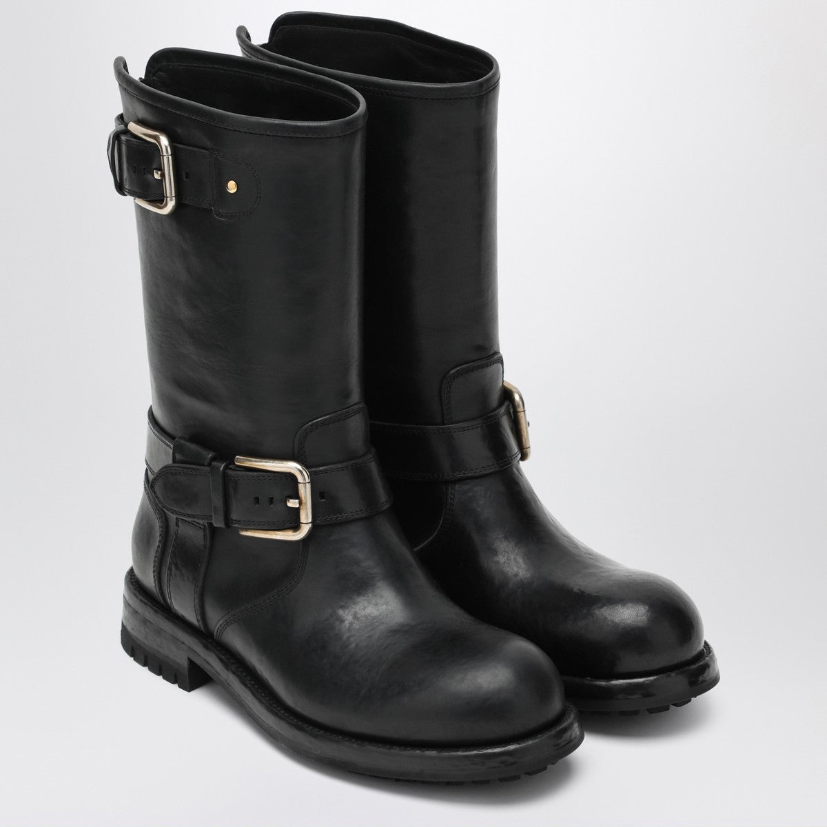 Dolce & Gabbana Dolce & Gabbana Dolce&Gabbana Black leather boot with buckles