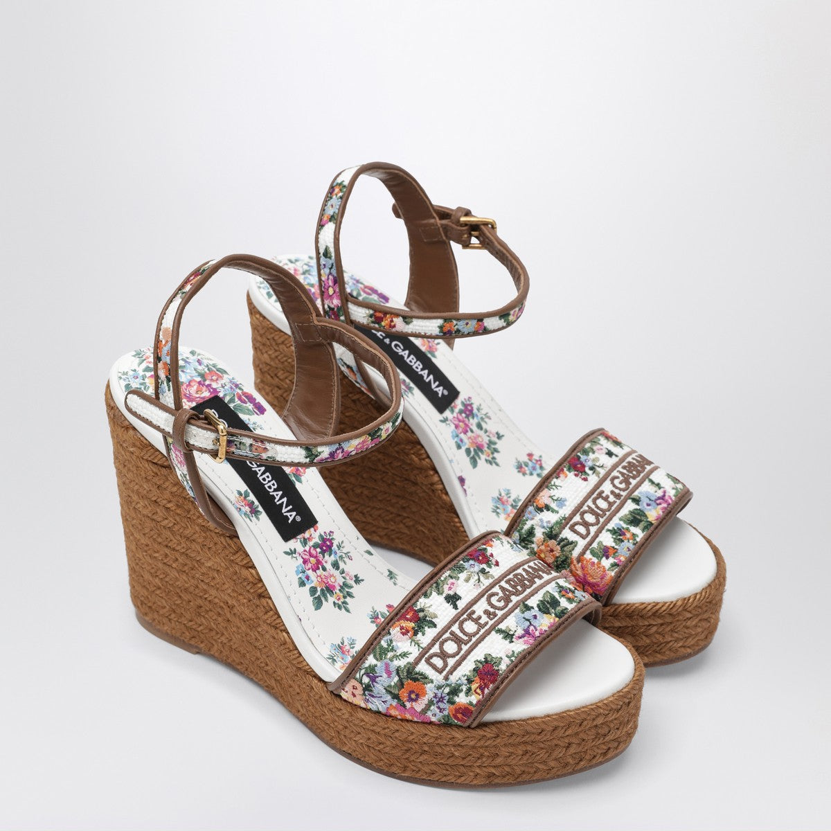 Dolce & Gabbana Dolce&Gabbana Wedge sandals with logo embroidery