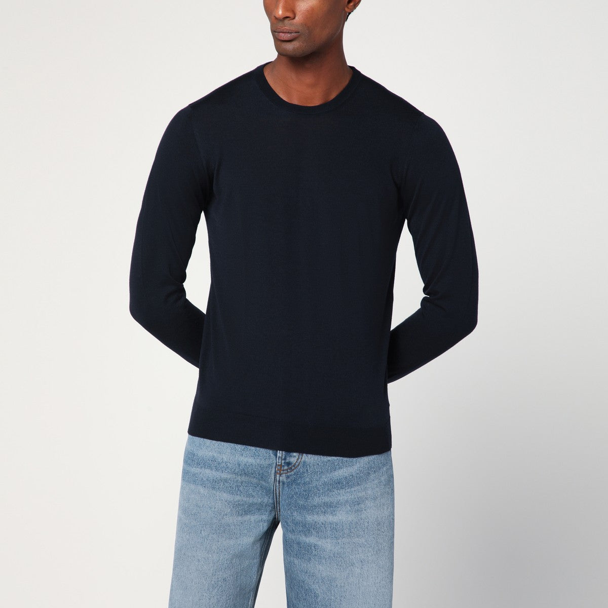 Drumohr Drumohr Navy blue wool crew neck sweater
