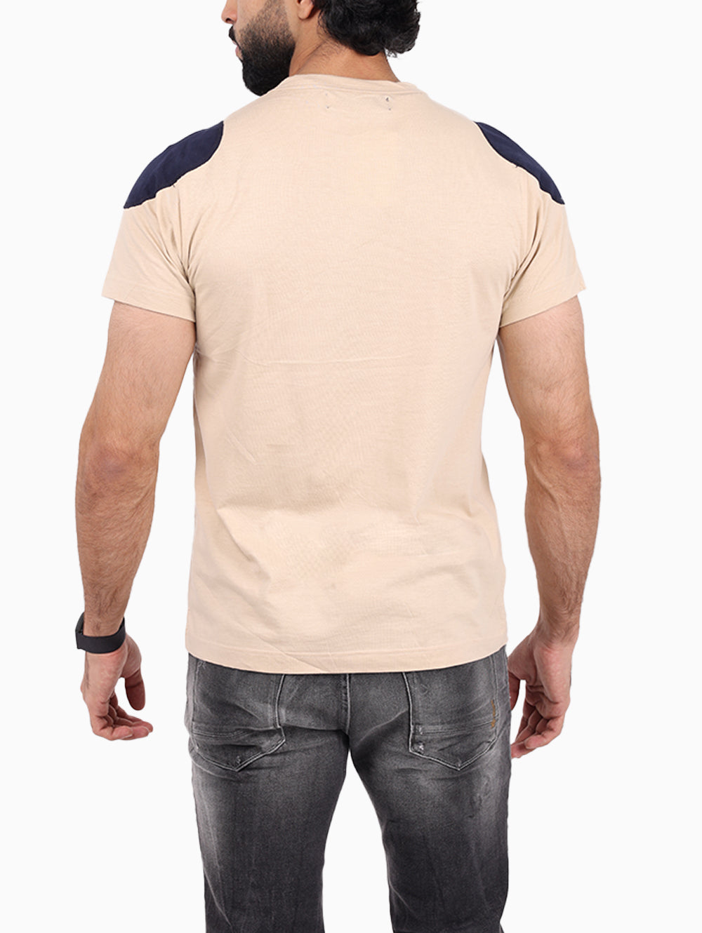Squadra Navale men’s slim fit beige t-shirt back view