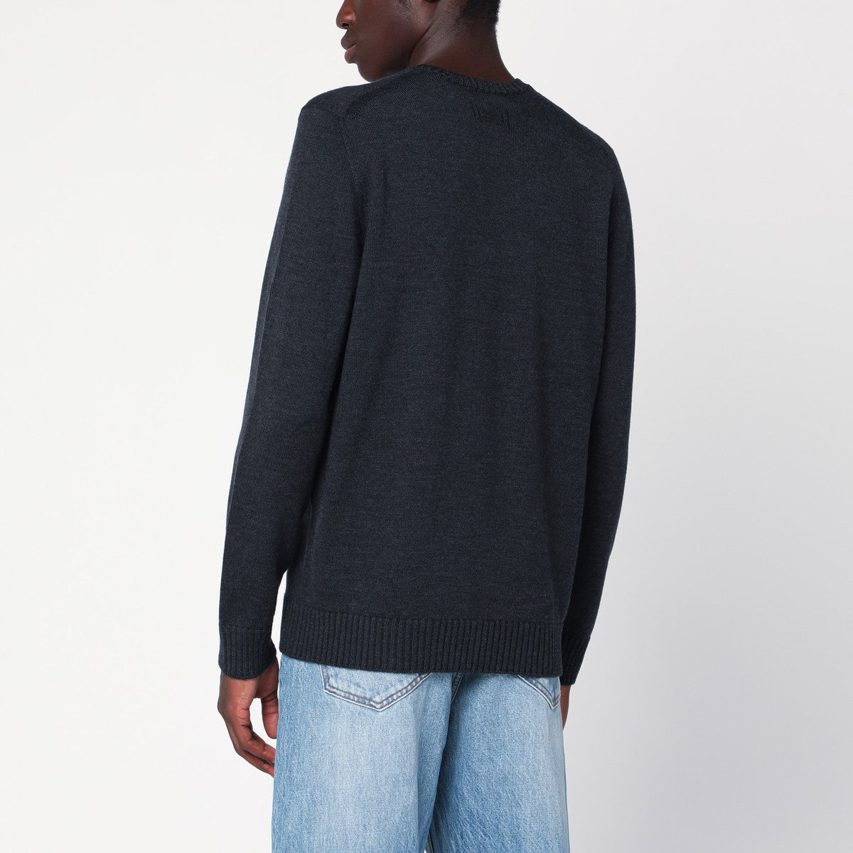 Drumohr Drumohr Charcoal grey wool crew neck sweater