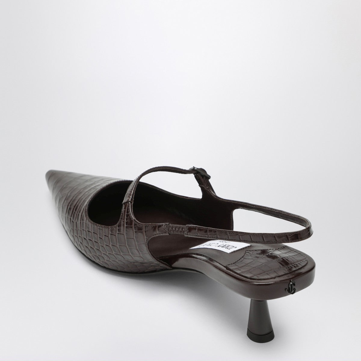 Jimmy Choo Jimmy Choo Didi 45 brown crocodile effect neckline