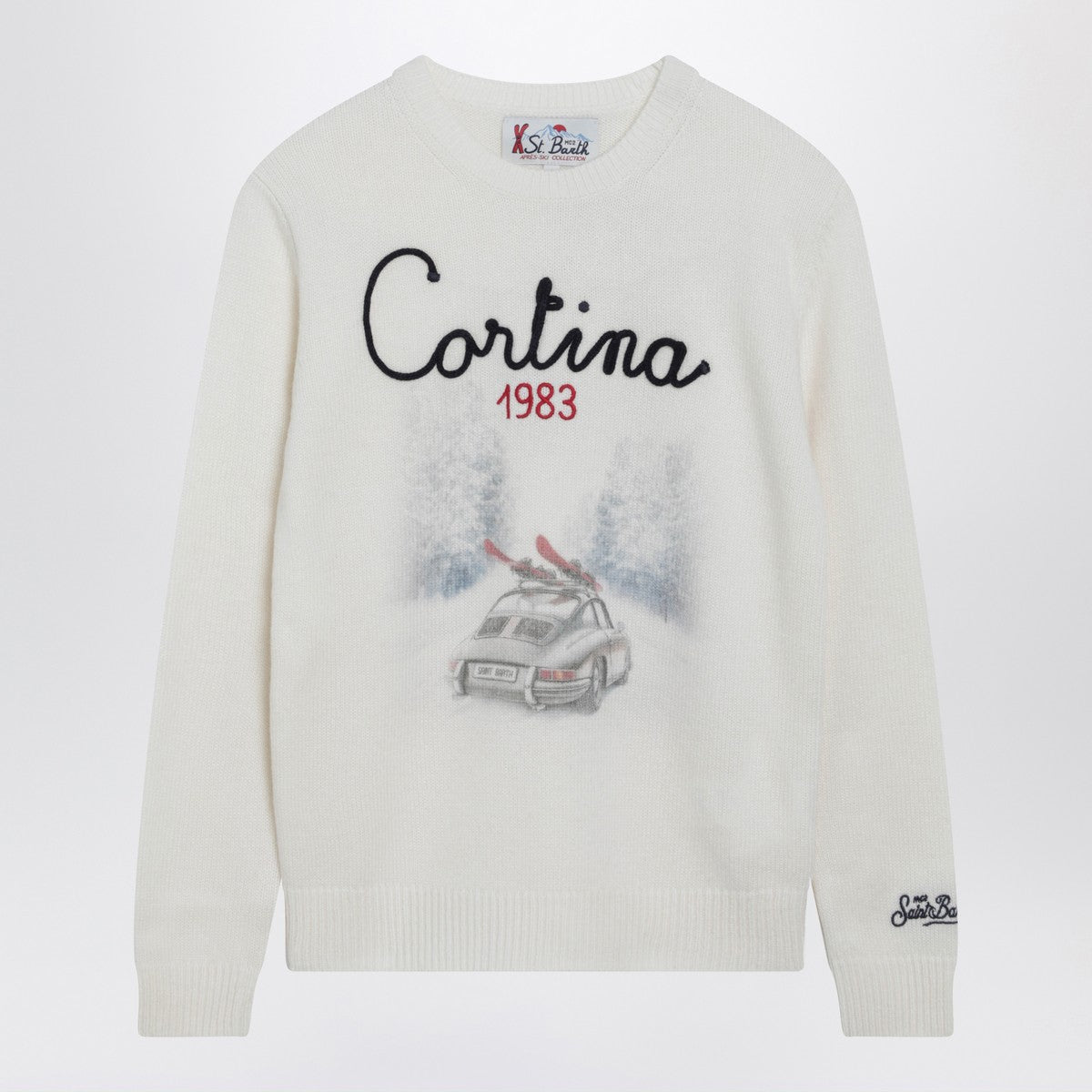MC2 Saint Barth MC2 Saint Barth White wool-blend sweater with Cortina embroidery