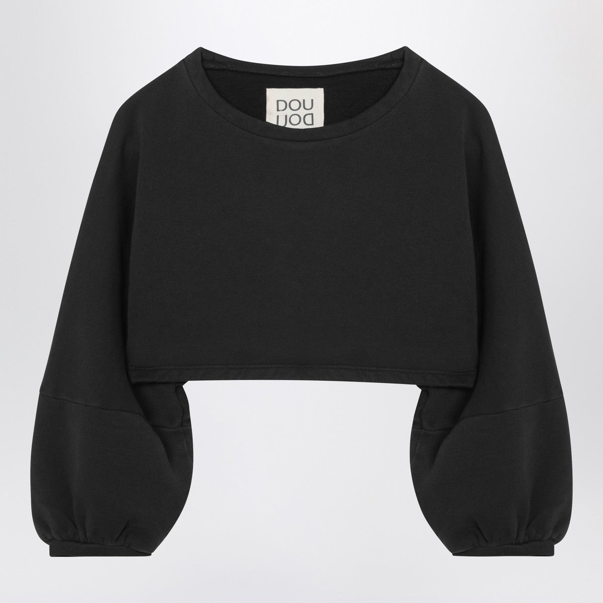 Douuod Douuod Cropped sweatshirt in black cotton