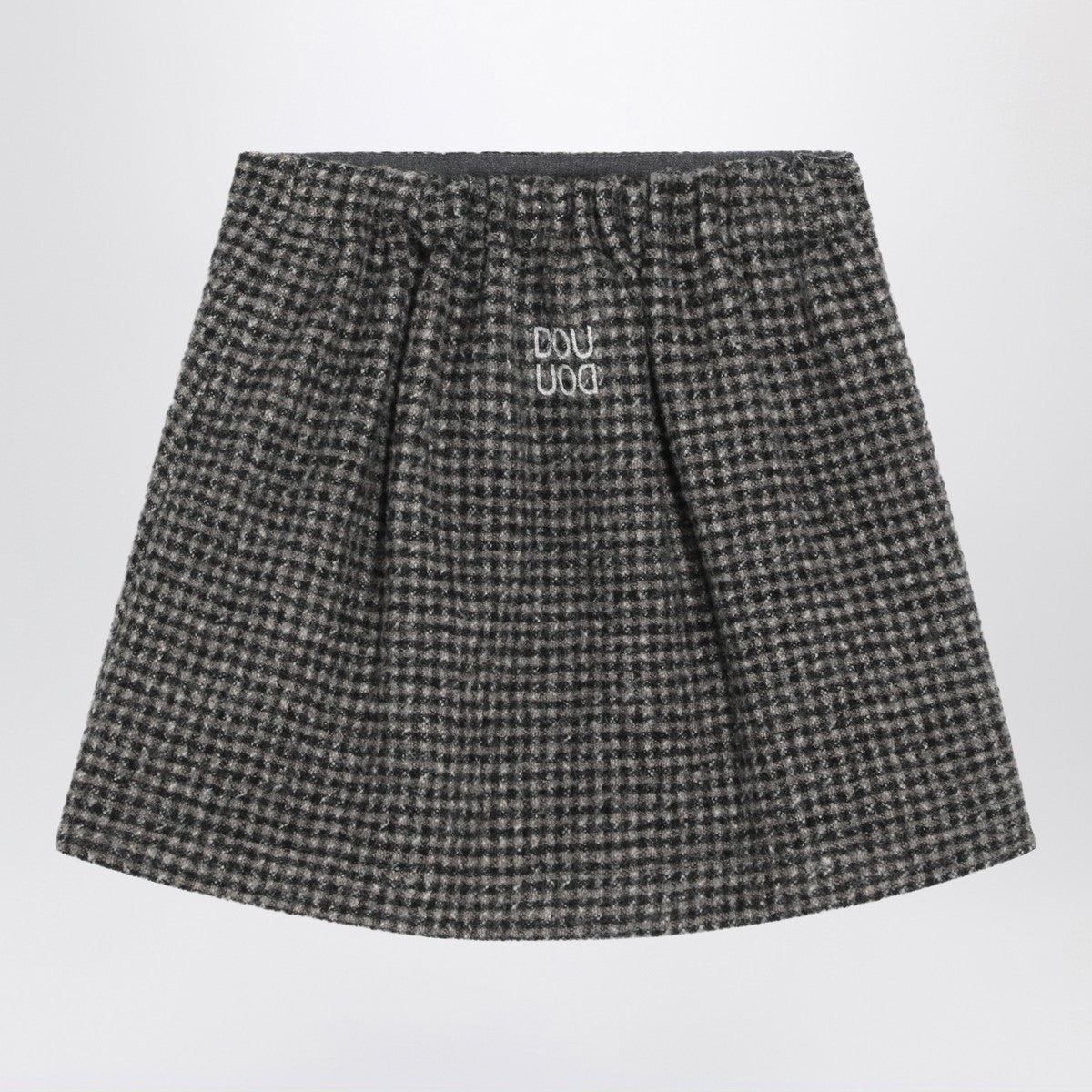 Douuod Ebony/beige checked wool Nicaragua skirt