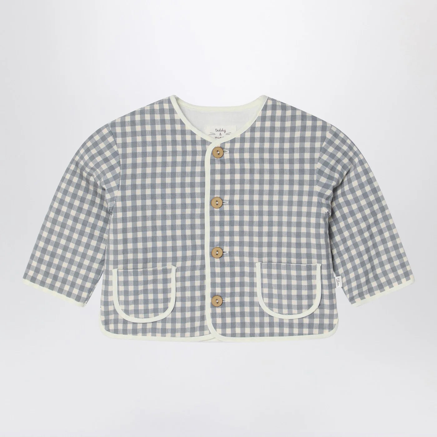 Teddy & Minou Gray/white jacket with Vichy pattern
