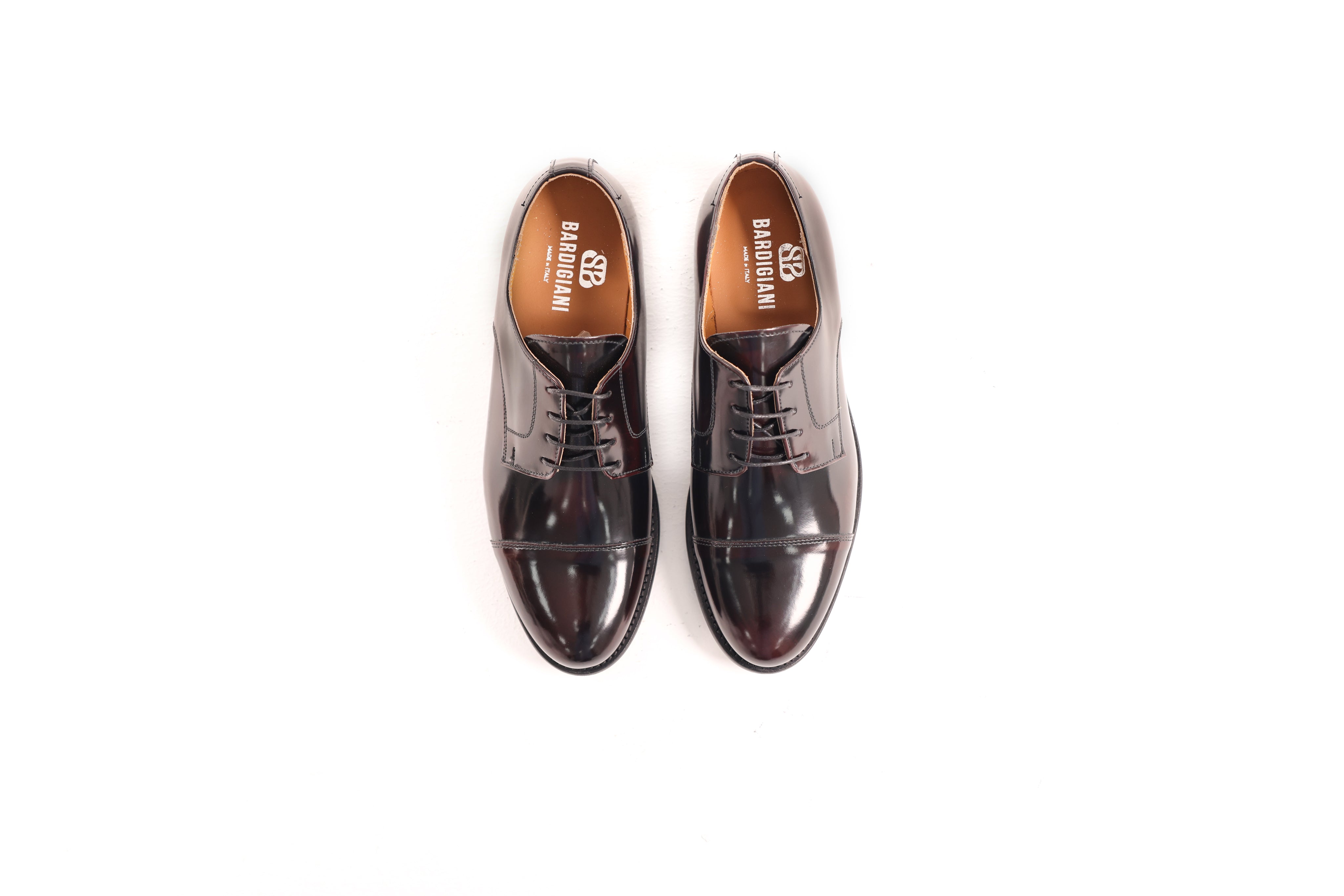 Bardigiani dark brown Italian leather shoes top view