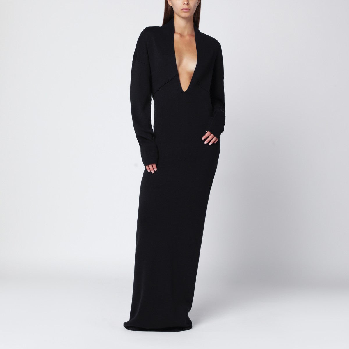 Entire Studios Entire Studios Black long dress with wide neckline