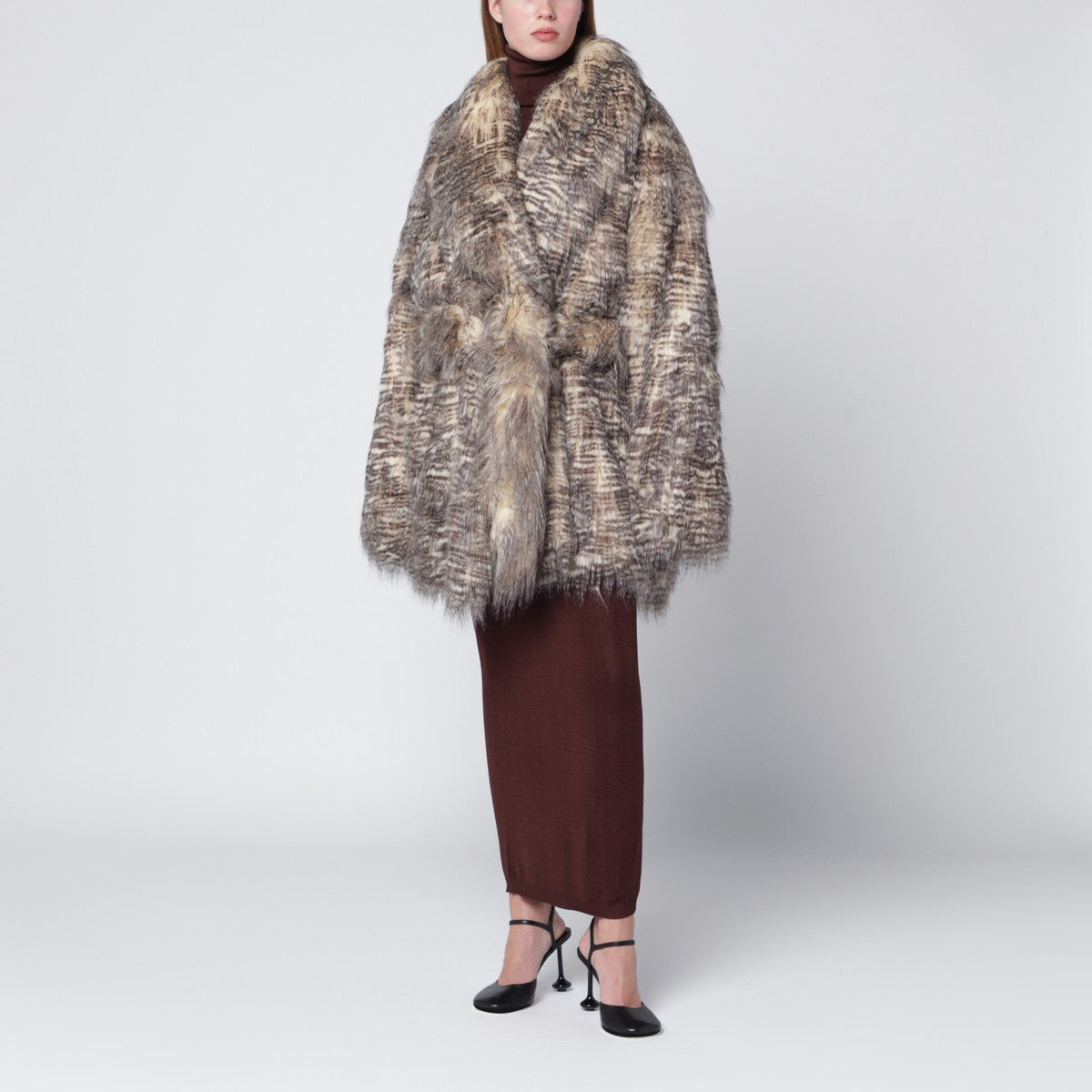 Entire Studios Entire Studios Juno faux fur coat with belt