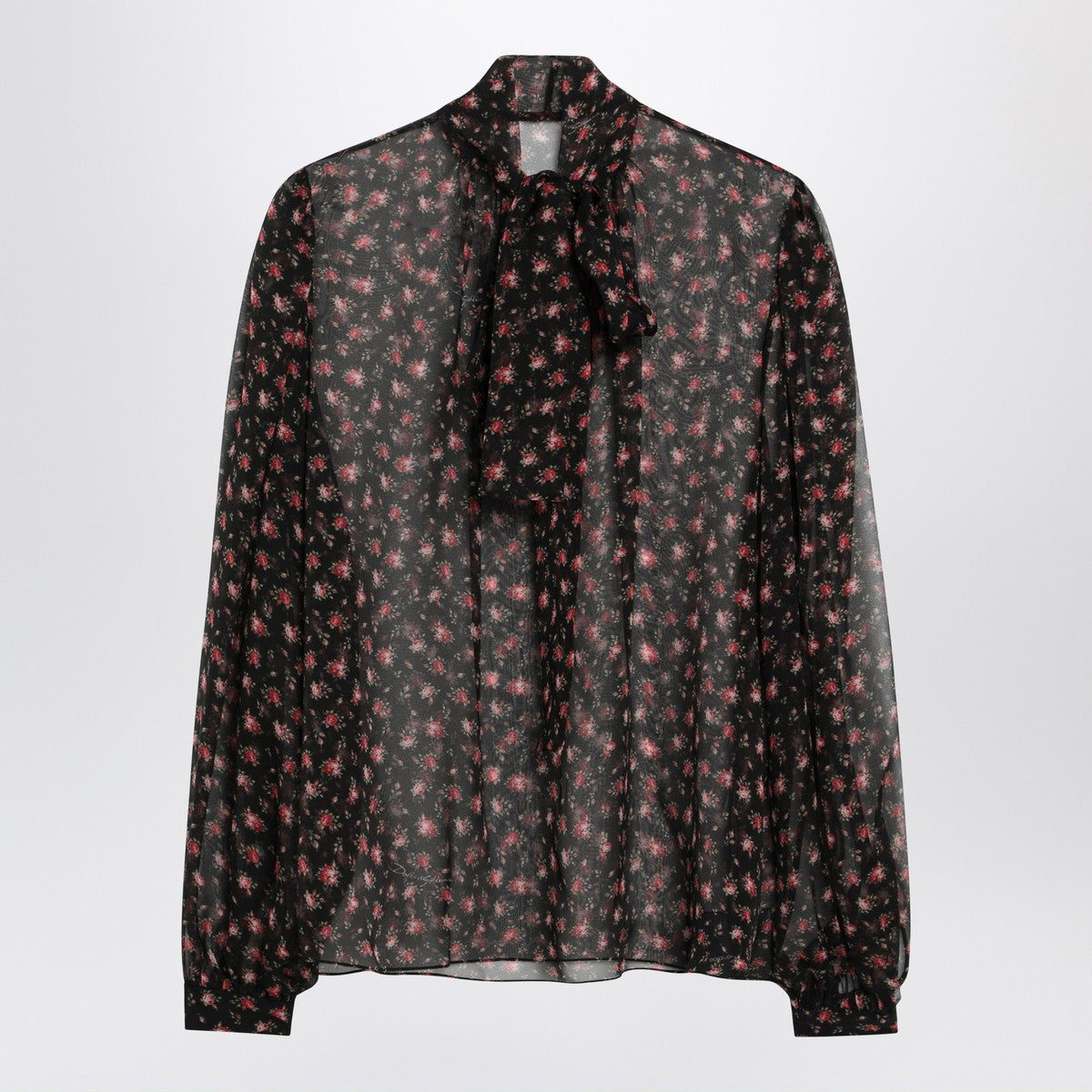 Dolce & Gabbana Dolce & Gabbana Dolce&Gabbana Black chiffon blouse with small rose print