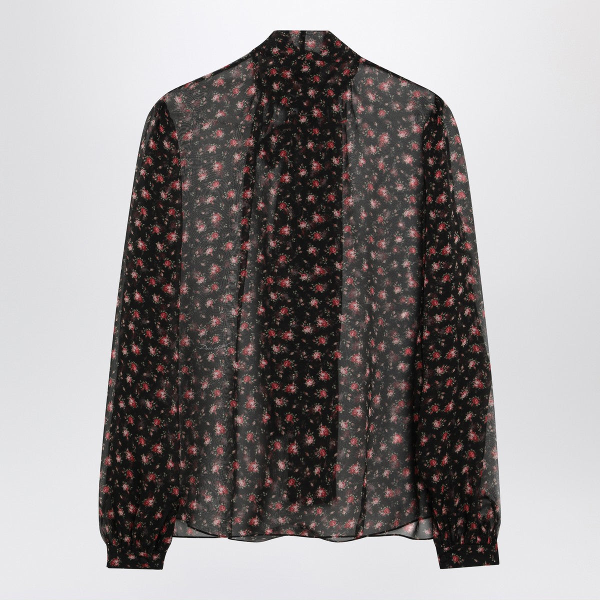Dolce & Gabbana Dolce & Gabbana Dolce&Gabbana Black chiffon blouse with small rose print