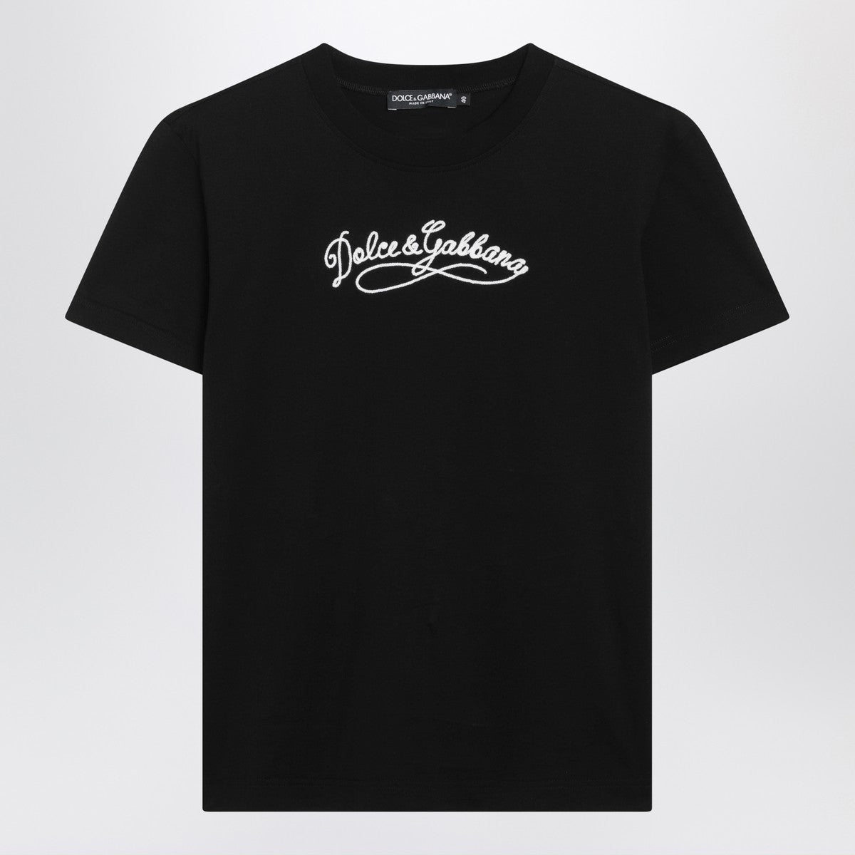 Dolce & Gabbana Dolce & Gabbana Dolce&Gabbana Black jersey T-shirt with embroidery
